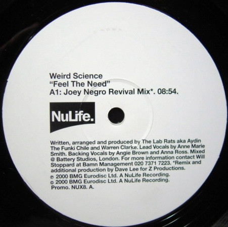 Weird Science - Feel The Need | NuLife (NUX8) - main