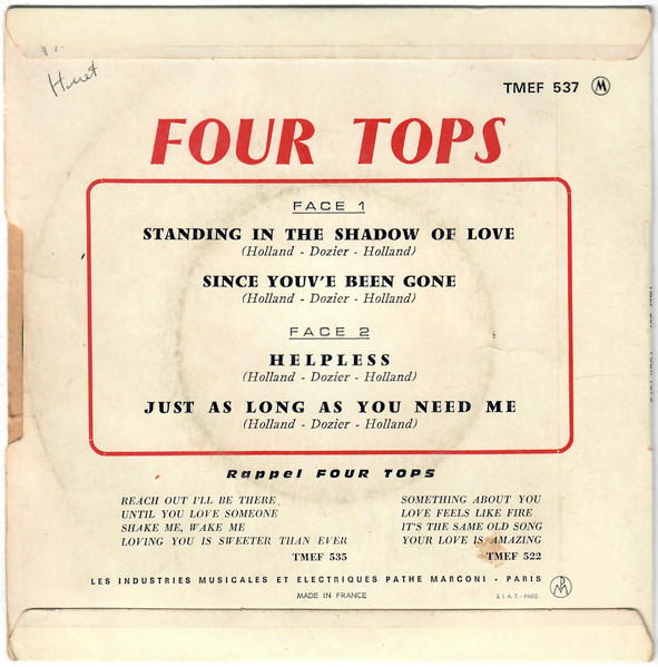 Four Tops - Standing In The Shadow Of Love | Tamla Motown (TMEF 537) - 2