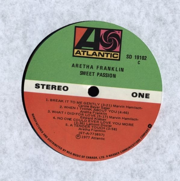 Aretha Franklin - Sweet Passion | Atlantic (SD 19102) - 3