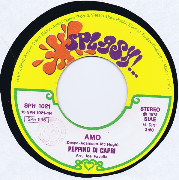 Peppino Di Capri - Amo | Splash (SPH 1021) - 2