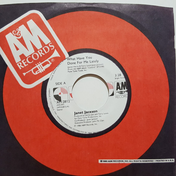 Janet Jackson - What Have You Done For Me Lately | A&M Records (AM-2812) - 3