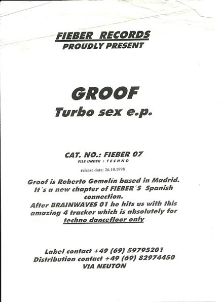 Groof - Turbo Sex E.P. | Fieber Records (FIEBER 07)