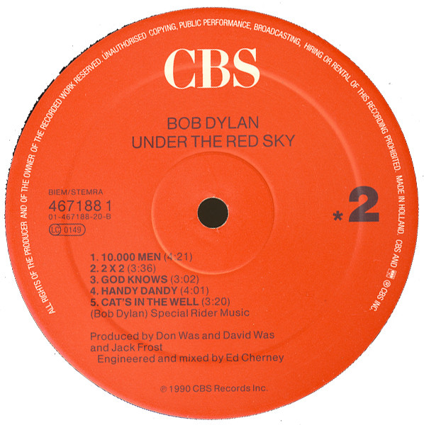 Bob Dylan - Under The Red Sky | CBS (467188 1) - 4