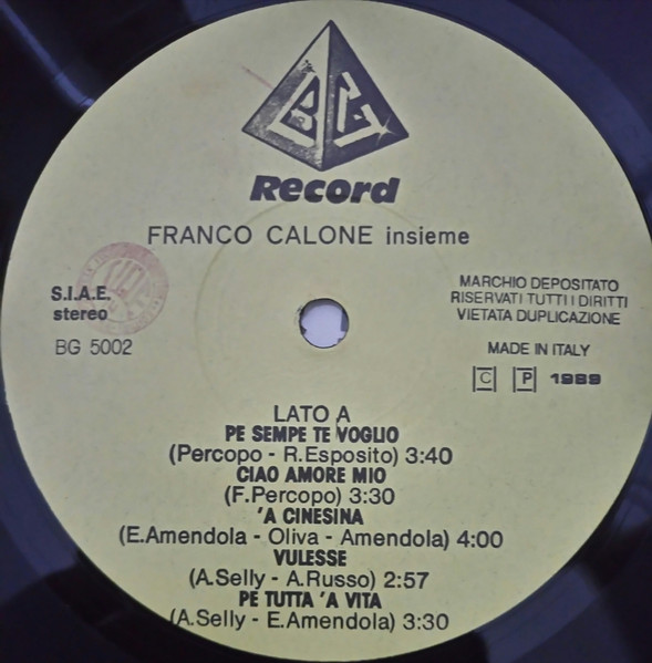 Franco Calone - Insieme | BG Record (BG 5005) - 3 Franco Calone - Insieme | BG Record (BG 5005) - 3