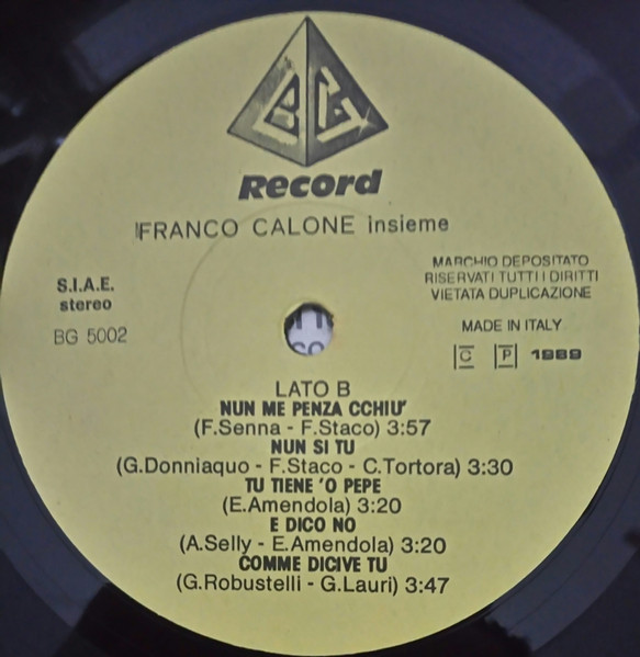 Franco Calone - Insieme | BG Record (BG 5005) - 4 Franco Calone - Insieme | BG Record (BG 5005) - 4