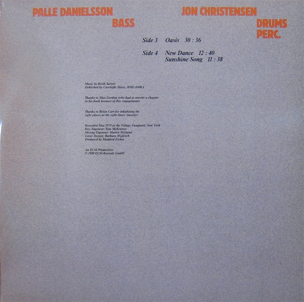 Keith Jarrett - Nude Ants (Live At The Village Vanguard) | ECM Records (ECM-2-1171) - 3