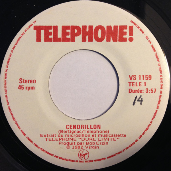 Téléphone - Cendrillon (7") [Vinyl] | Virgin (VS 1159)