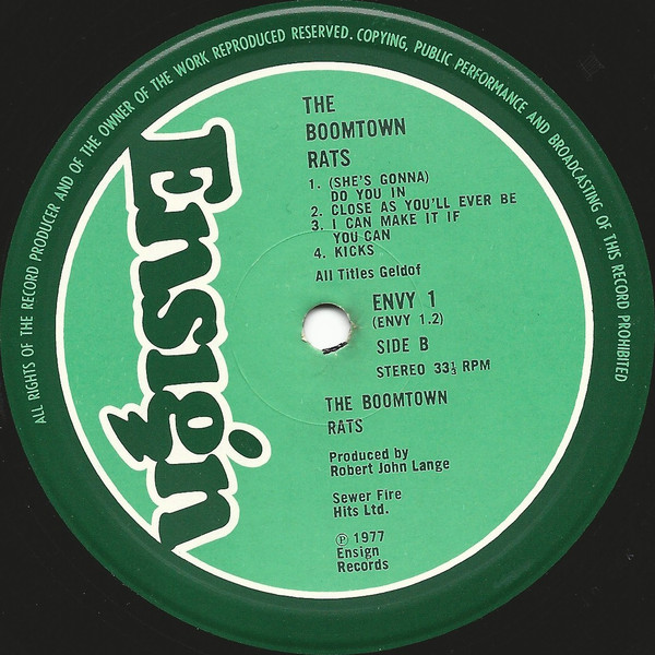 The Boomtown Rats - The Boomtown Rats | Ensign (ENVY 1) - 4