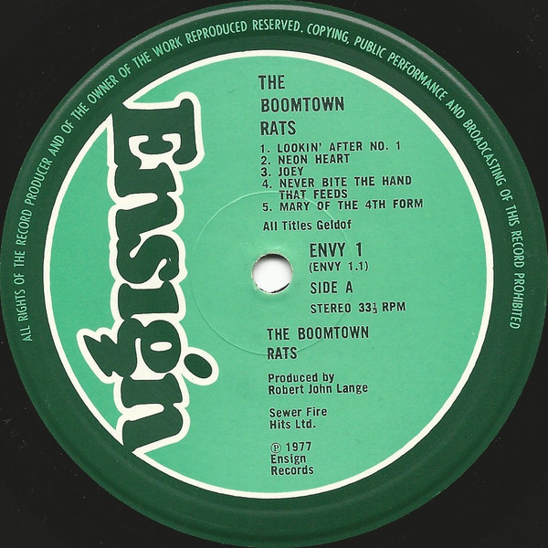 The Boomtown Rats - The Boomtown Rats | Ensign (ENVY 1) - 3