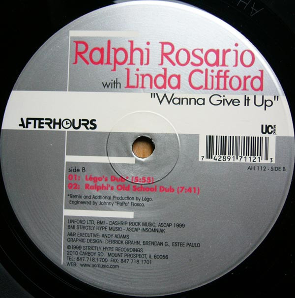 Ralphi Rosario With Linda Clifford - Wanna Give It Up | Afterhours (AH 112) - 4