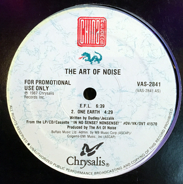 The Art Of Noise - E.F.L. / One Earth | Chrysalis (VAS-2841)