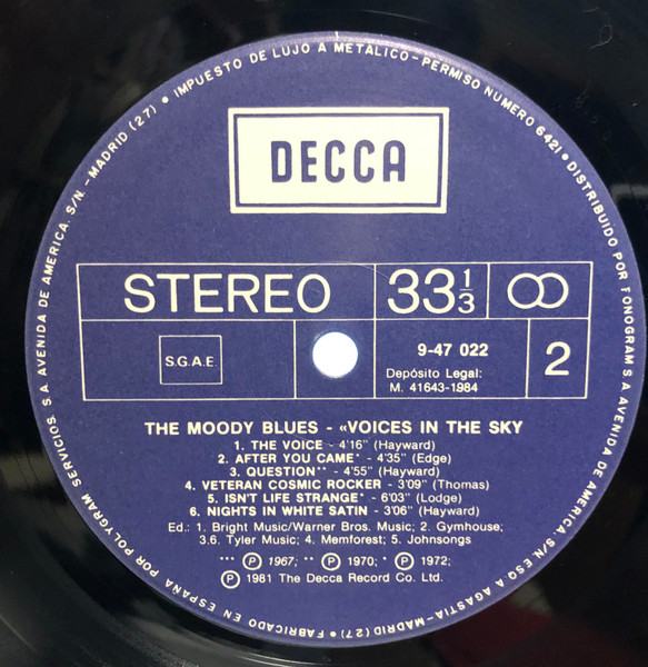 The Moody Blues - Voices In The Sky: The Best Of The Moody Blues | Decca (9-47 022) - 4 The Moody Blues - Voices In The Sky: The Best Of The Moody Blues | Decca (9-47 022) - 4