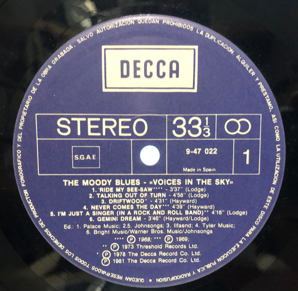 The Moody Blues - Voices In The Sky: The Best Of The Moody Blues | Decca (9-47 022) - 3 The Moody Blues - Voices In The Sky: The Best Of The Moody Blues | Decca (9-47 022) - 3