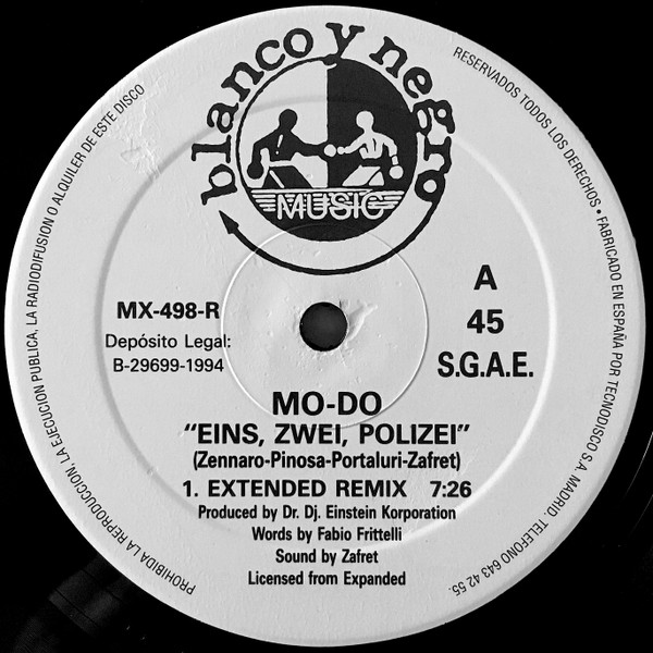 Mo-Do - Eins, Zwei, Polizei (Remix) | Blanco Y Negro (MX 498-R) - 3