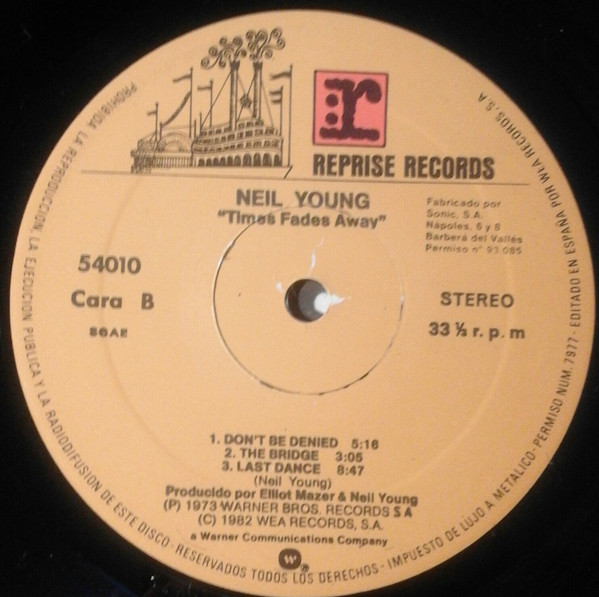Neil Young - Time Fades Away | Reprise Records (54010) - 3