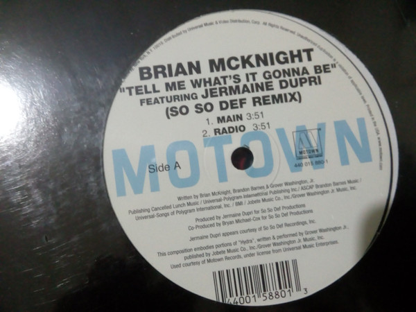 Brian McKnight featuring Jermaine Dupri - Tell Me What's It Gonna Be | Motown (440 015 880-1) - 2