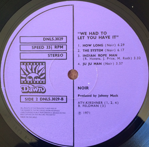 Noir - We Had To Let You Have It | Dawn (DNLS 3029) - 4