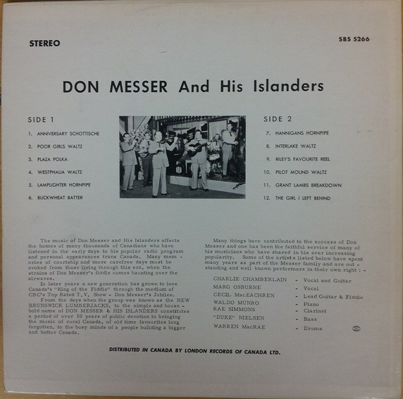 Don Messer And His Islanders - Canada's Don Messer And His Islanders (25th Anniversary Album) | Banff (SBS 5266) - 2 Don Messer And His Islanders - Canada's Don Messer And His Islanders (25th Anniversary Album) | Banff (SBS 5266) - 2