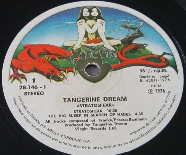 Tangerine Dream - Stratosfear | Virgin (28146-I) - 4