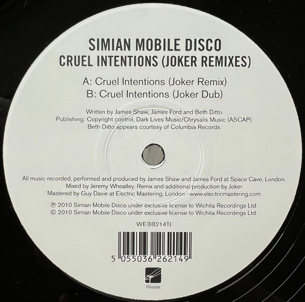Simian Mobile Disco - Cruel Intentions (Joker Remixes) | Wichita (WEBB214TJ) - 2