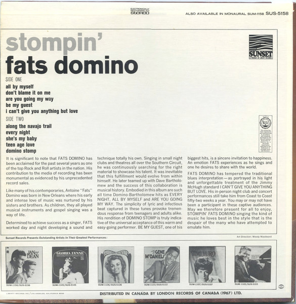 Fats Domino - Stompin' | Sunset Records (SUS-5158) - 2