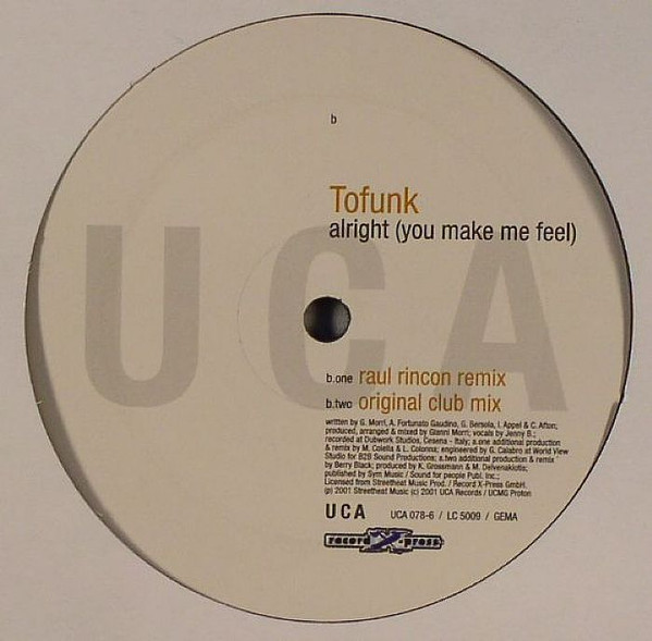 Tofunk - Alright (You Make Me Feel) | UCA Records (UCA 078-6)