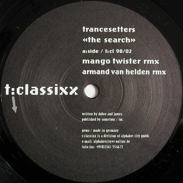 Trancesetters - The Search | T:Classixx (t:cl 9802-6) - main