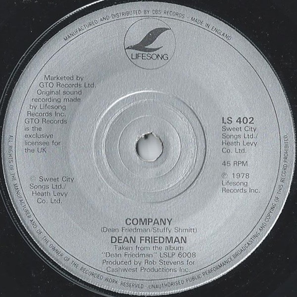 Dean Friedman - Lucky Stars | Lifesong (LS 402) - 2