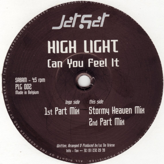 High Light - Can You Feel It | JetSet (PLG 002)