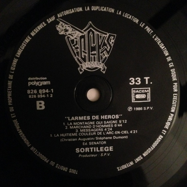 Sortilège - Larmes De Héros | Rocks Records (826 894-1) - 4