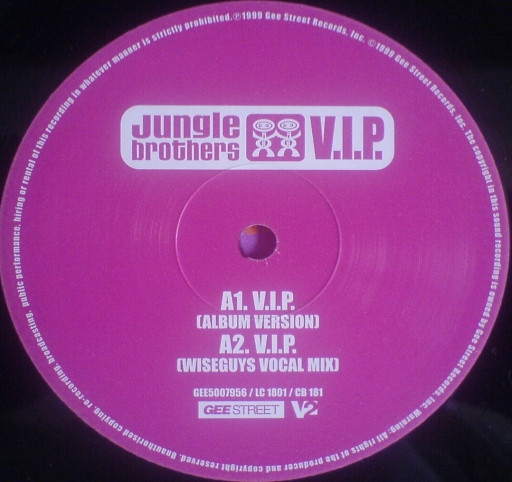 Jungle Brothers - V.I.P. | Gee Street (GEE 5007956) - 3