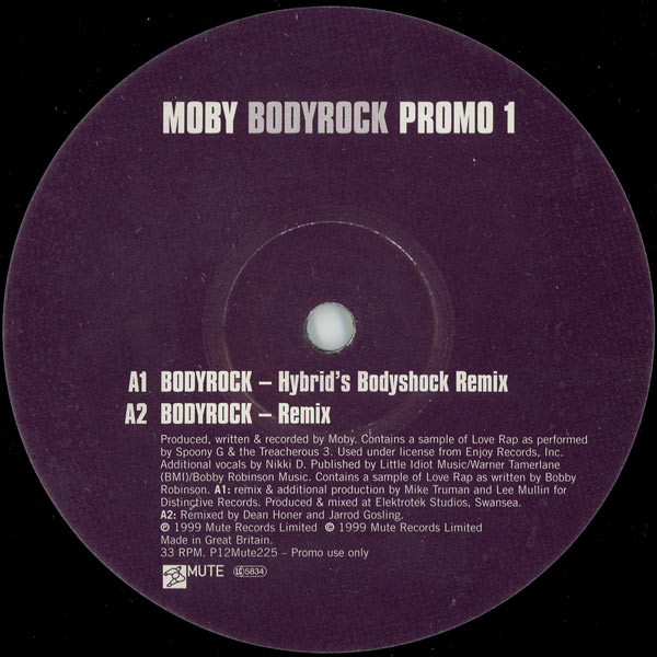 Moby - Bodyrock (Promo 1) | Mute (P12Mute225) - 3