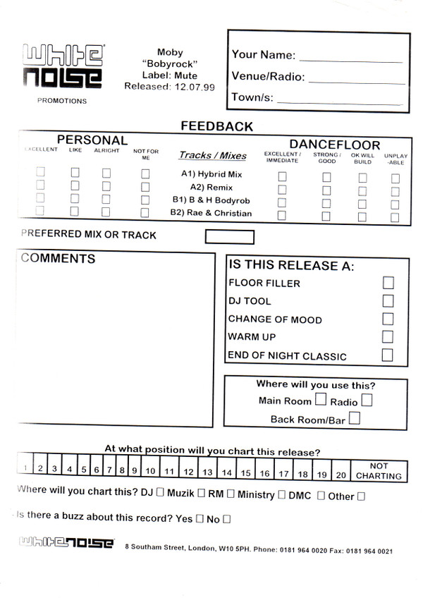 Moby - Bodyrock (Promo 1) | Mute (P12Mute225) - 6