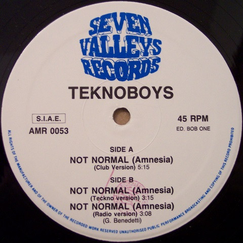 Teknoboys - Not Normal (Amnesia) | Seven Valley's Records (AMR 0053) Teknoboys - Not Normal (Amnesia) | Seven Valley's Records (AMR 0053)