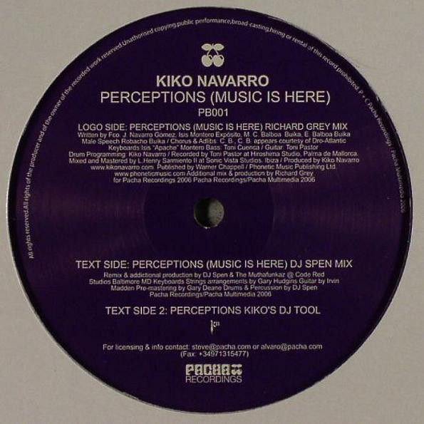 Kiko Navarro - Perceptions (Music Is Here) | Pacha Recordings (PB001)
