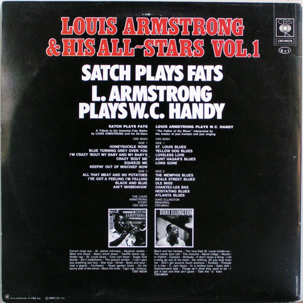 Louis Armstrong And His All-Stars - Vol. 1 Satch Plays Fats / L. Armstrong Plays W. C. Handy | CBS (CBS 88078) - 2 Louis Armstrong And His All-Stars - Vol. 1 Satch Plays Fats / L. Armstrong Plays W. C. Handy | CBS (CBS 88078) - 2