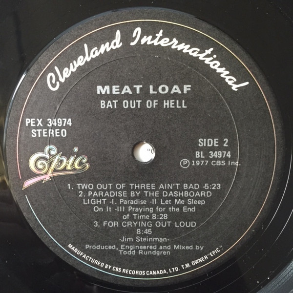 Meat Loaf - Bat Out Of Hell | Epic (PEX 34974) - 3
