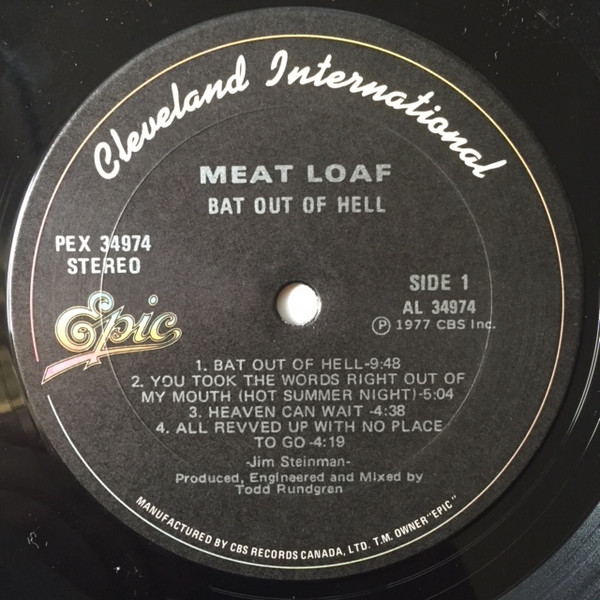 Meat Loaf - Bat Out Of Hell | Epic (PEX 34974) - 2
