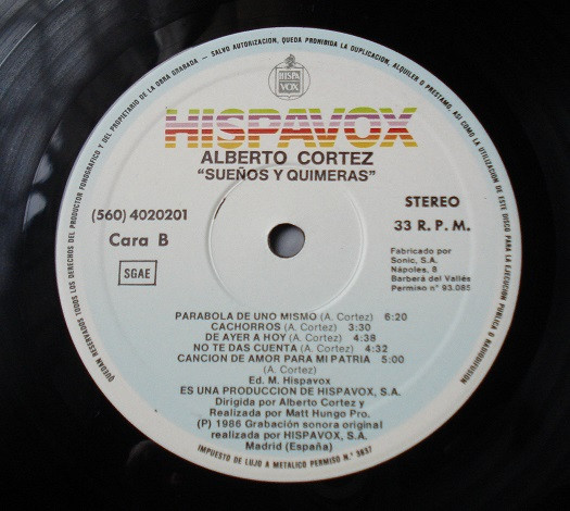 Alberto Cortez - Sueños Y Quimeras | Hispavox ((560) 4020201) - 4