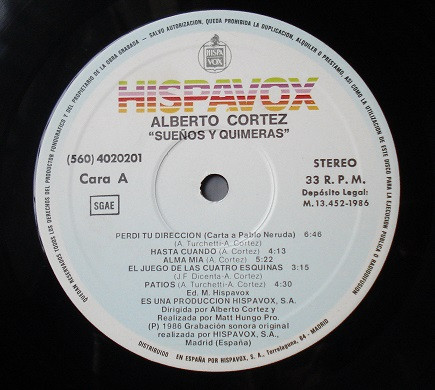 Alberto Cortez - Sueños Y Quimeras | Hispavox ((560) 4020201) - 3