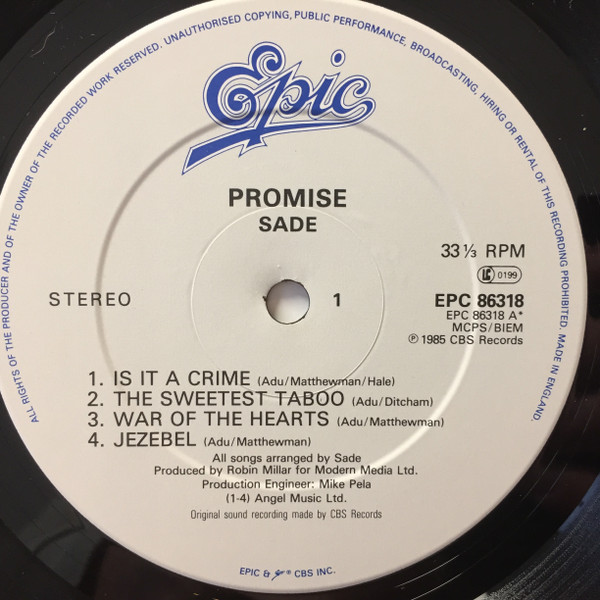 Sade - Promise | Epic (EPC 86318) - 3 Sade - Promise | Epic (EPC 86318) - 3