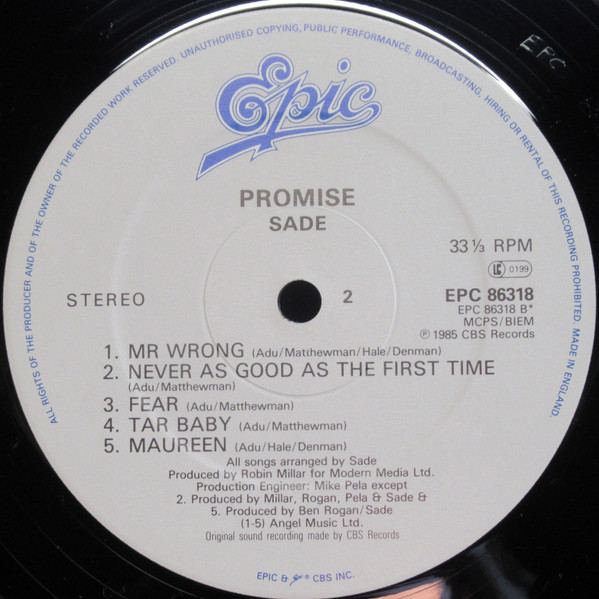 Sade - Promise | Epic (EPC 86318) - 4 Sade - Promise | Epic (EPC 86318) - 4