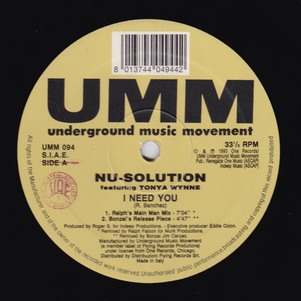 Nu-Solution - I Need You | UMM (UMM 094)