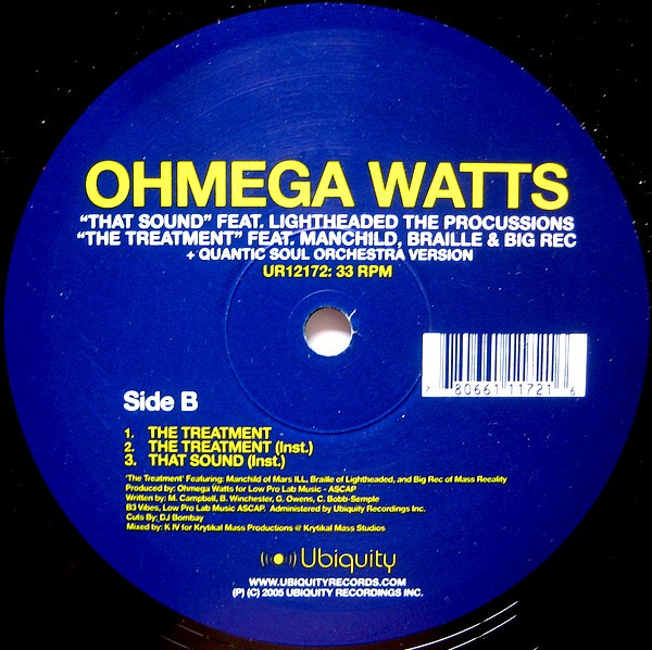 Ohmega Watts - That Sound / The Treatment | Ubiquity (UR12 172) - 2