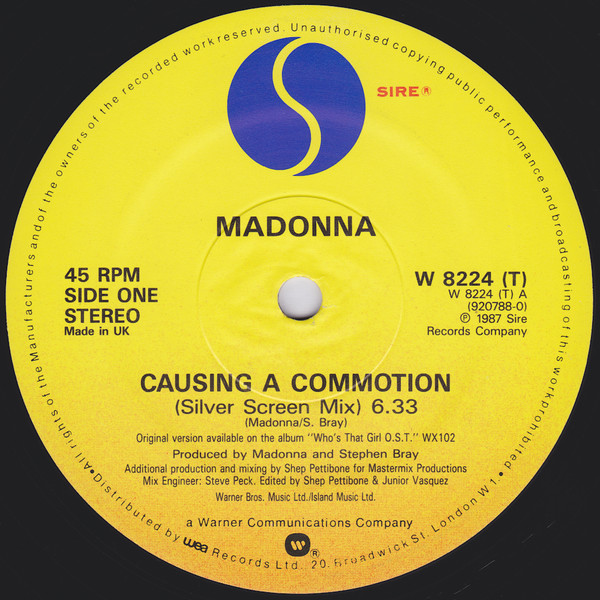 Madonna - Causing A Commotion | Sire (W 8224 T) - 3
