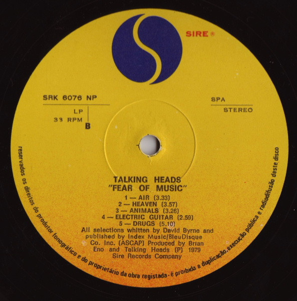 Talking Heads - Fear Of Music | Sire (SRK 6076) - 4