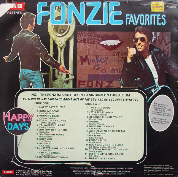 Various - Fonzie Favorites | Warwick Records (WW5037) - 2 Various - Fonzie Favorites | Warwick Records (WW5037) - 2