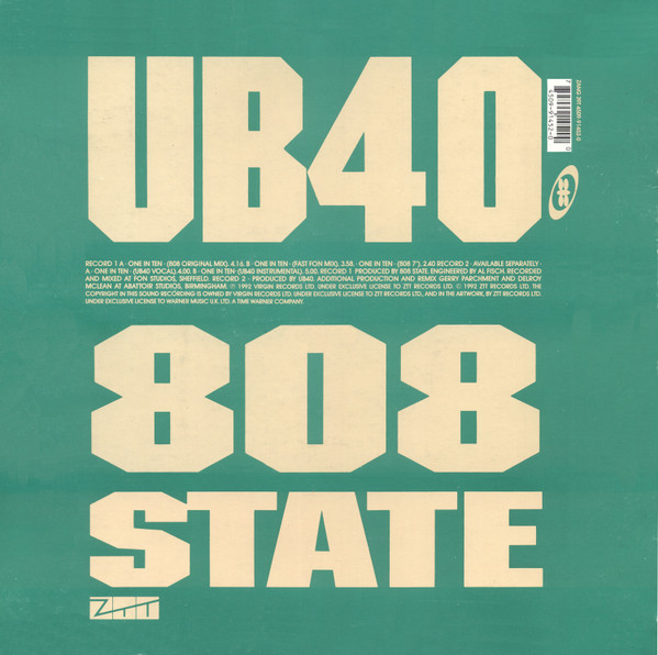 808 State , UB40 - One In Ten | ZTT (ZANG 39T) - 3