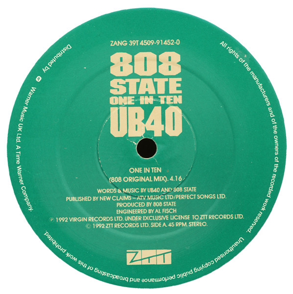 808 State , UB40 - One In Ten | ZTT (ZANG 39T) - 4