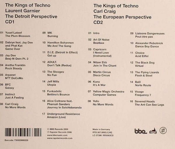 Laurent Garnier & Carl Craig - The Kings Of Techno | Rapster Records (RR0063CD) - 2